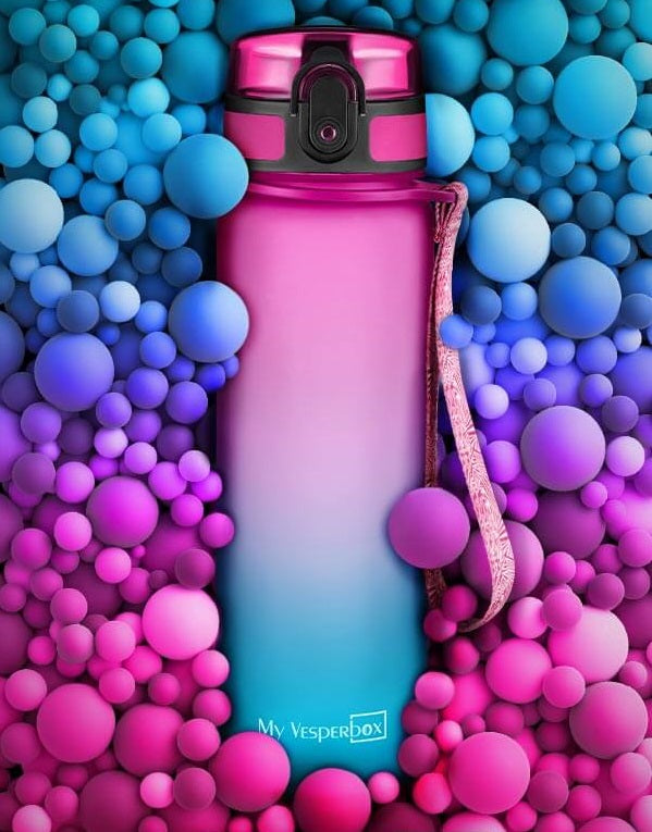 MyVesperbox Minny Trinkflasche 1 Liter - auslaufsicher, BPA-frei, mit Strohhalm & Fruchtsieb