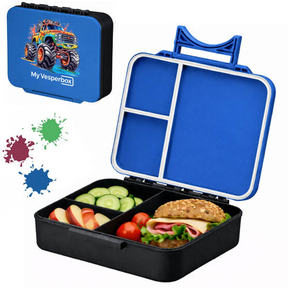 Liv Lite Brotdose Blau Monstertruck – Kinder-Brotdose aus Recyclingmaterial, Made in Germany