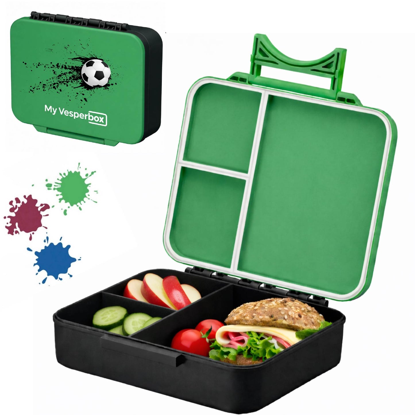 Liv Lite Brotdose Grün Fußball – Kinder-Brotdose aus Recyclingmaterial, Made in Germany
