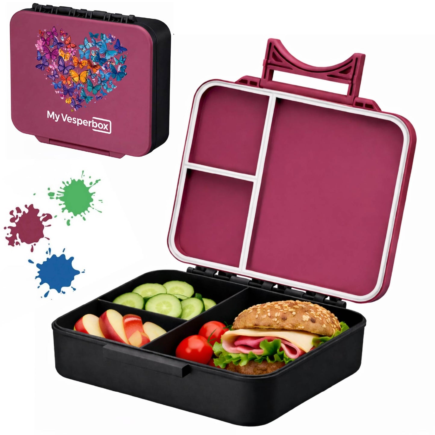 Liv Lite Brotdose Lila Schmetterlingsherz – Kinder-Brotdose aus Recyclingmaterial, Made in Germany