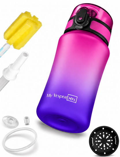 MyVesperbox Minny Trinkflasche 350 ml für Kinder – auslaufsicher, kohlensäuregeeignet, BPA-frei – Variante Lila/Violett