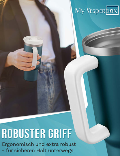 B-Ware My Vesperbox Kinny Cup - Thermobecher mit Strohhalm Petrol 500 ml - Kaffeebecher To Go - Thermosflasche Edelstahl BPA & Melamin Frei