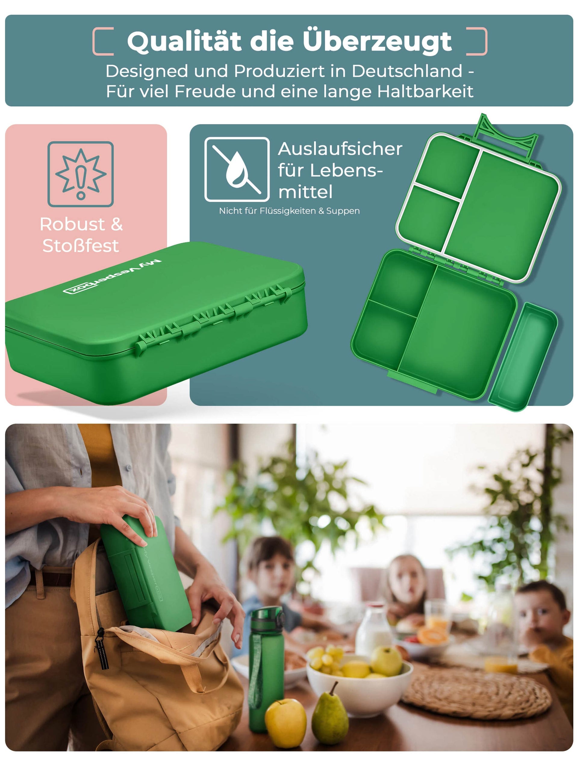 MyVesperbox Liv WM-Edition - Brotdose mit Länder-Motiven, Made in Germany, BPA-frei