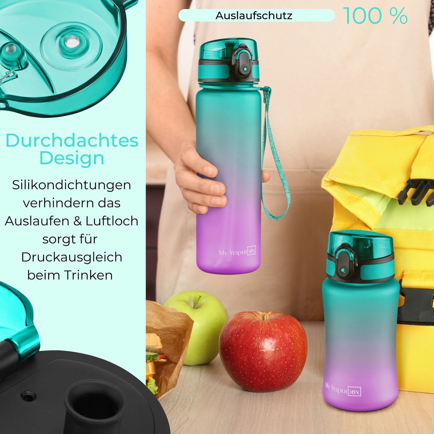 B- Ware - Bundel 5 Stück "Minny" - Lila / Grün - (mit Beschichtungsfehler)