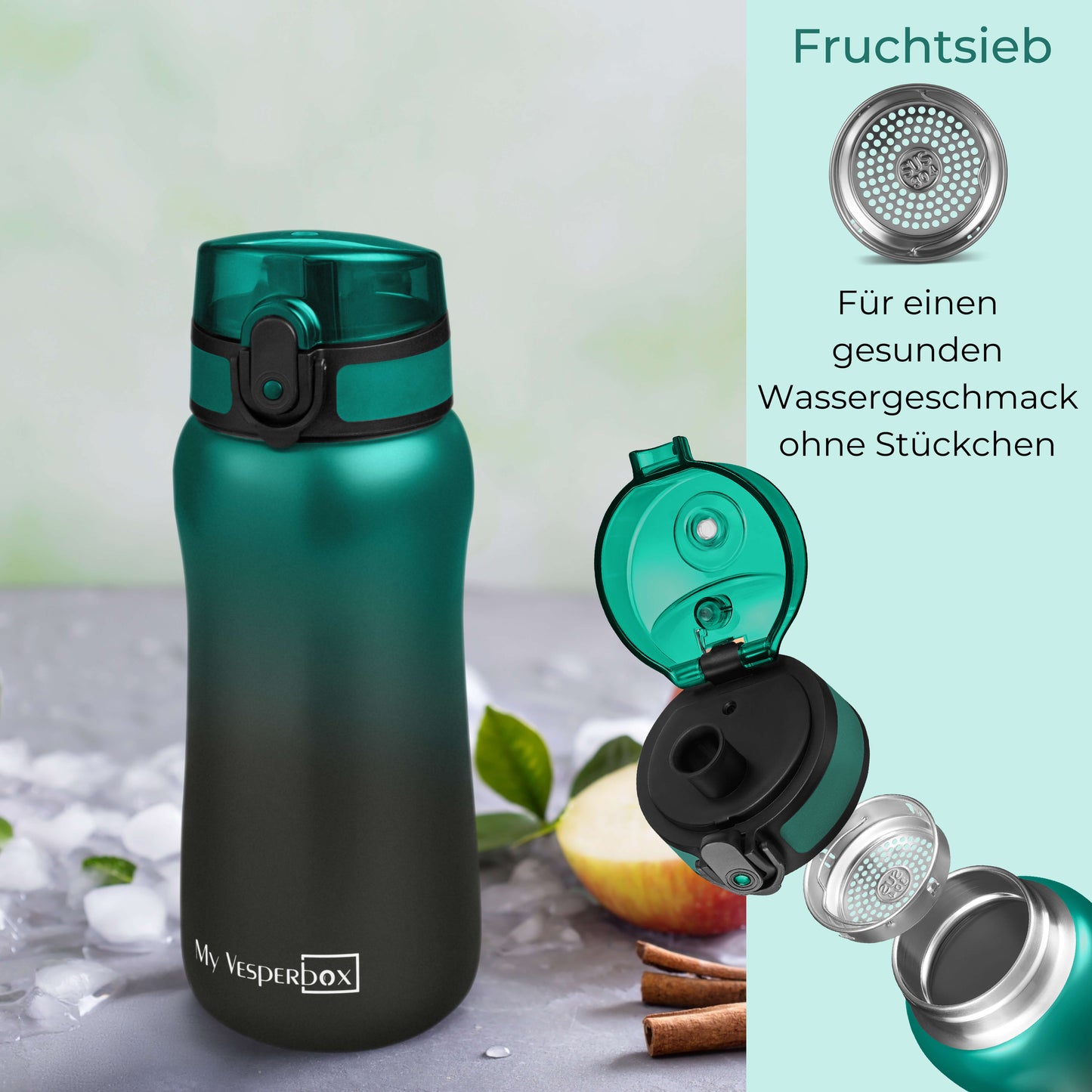 "Thermo Minny" - Schwarz/Grün Verlauf 400 ml