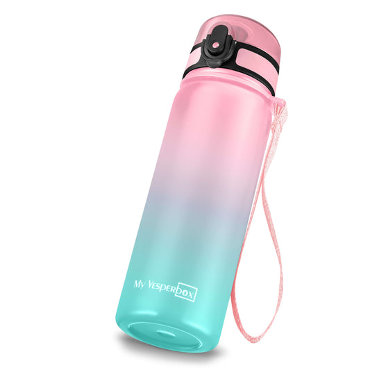 Thermo Minny 600 ml Rosa-Türkis – isolierte Kinder-Trinkflasche