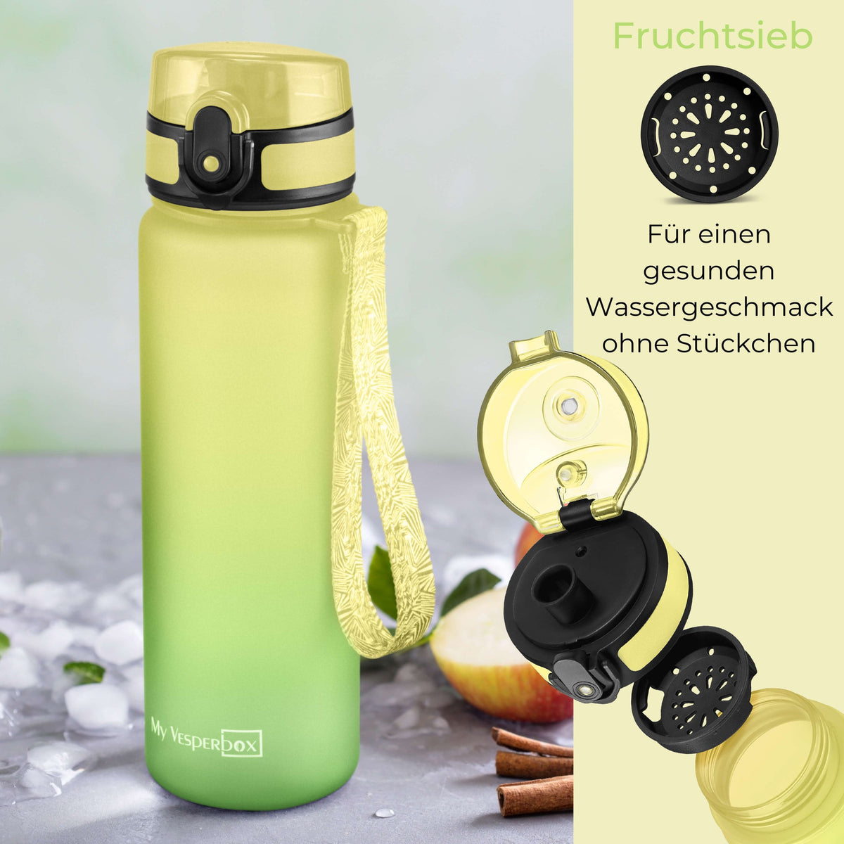 Trinkflasche - Minny - Gelb / Grün